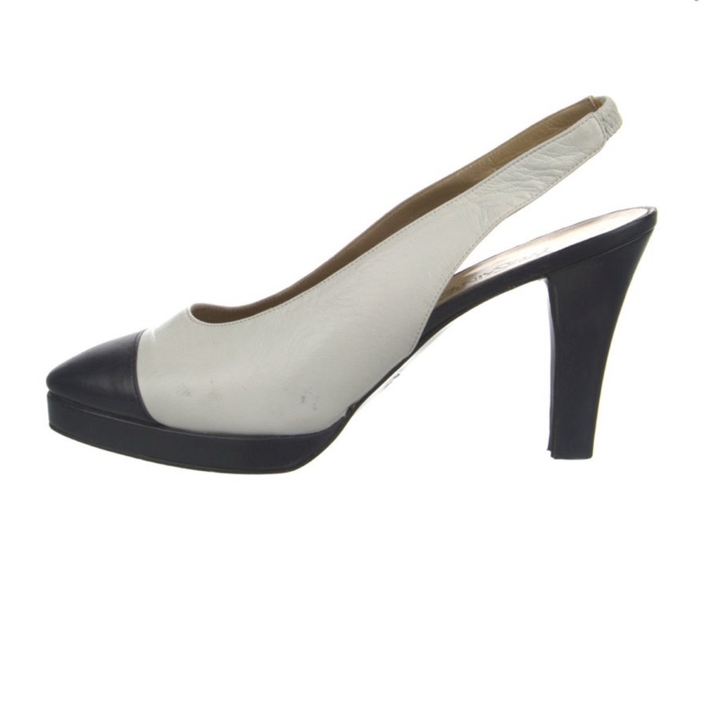 Yves Saint Laurent Black and White Heels